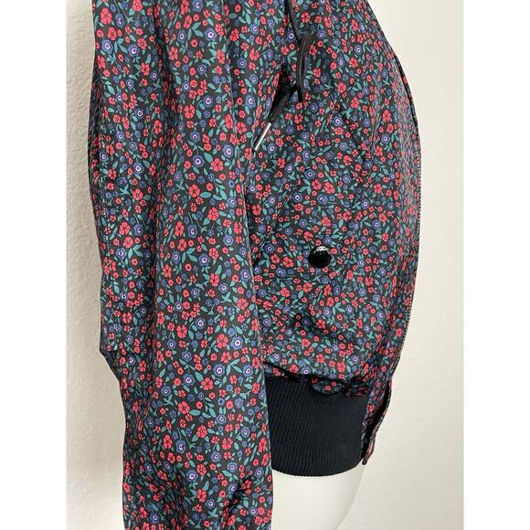 Coach Jacket Hoodie Bomber Varsity Multicolor Floral Windbreaker - Picture 7 of 15